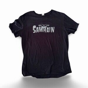 Samhain Band Logo Graphic T-Shirt Men's Size L Black Horror Punk Crew Neck